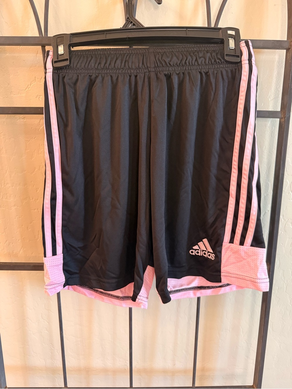 Adidas Women’s Small AEROREADY Running Shorts Black Pink 3 Stripe Athletic